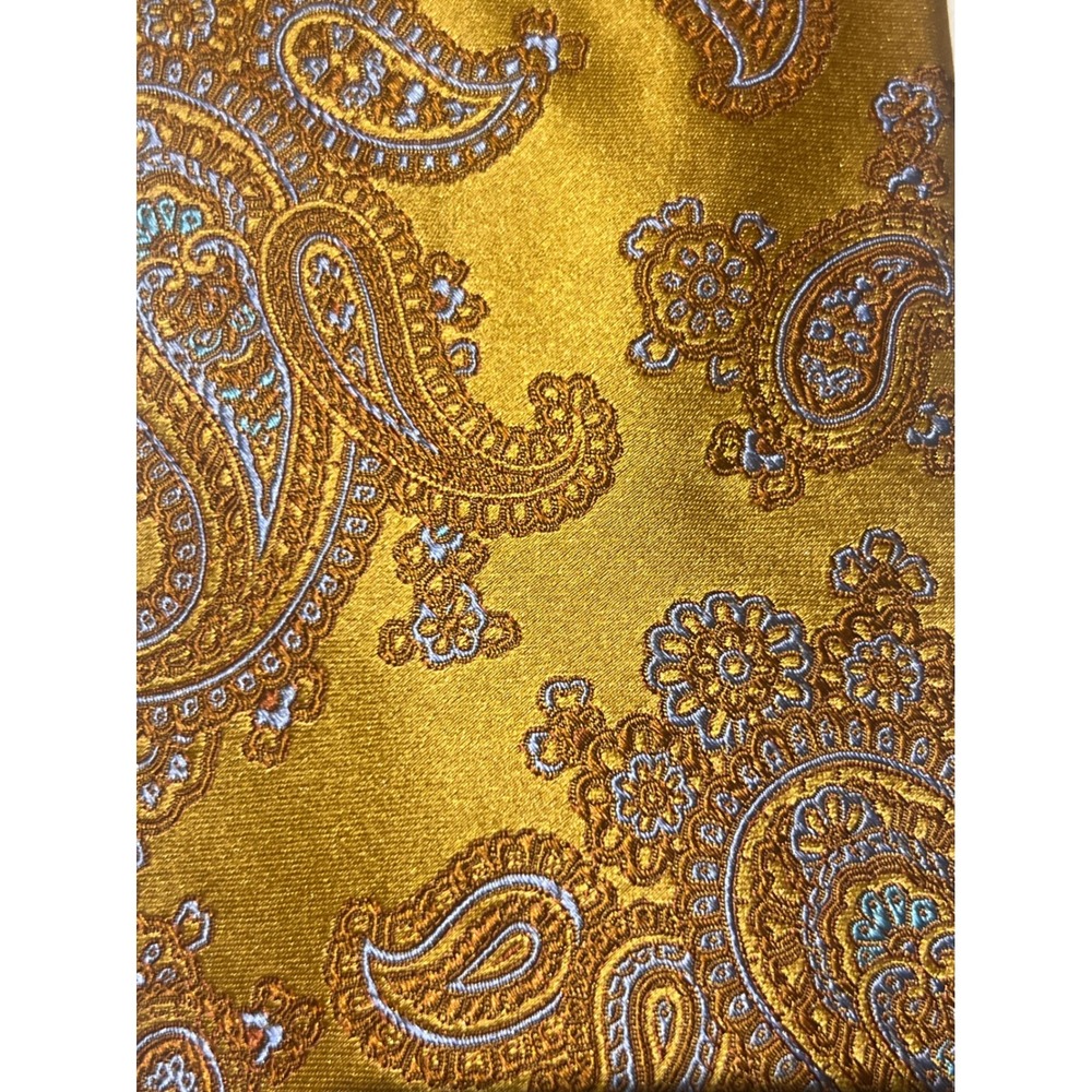 Robert Talbott Tie Mens OS Yellow Paisley Excellent